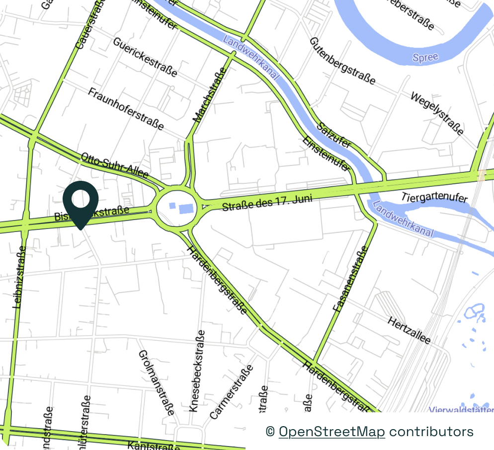 OpenStreetMap-Karte, die einen Ausschnitt von Berlin zeigt: Umgebung des Ernst-Reuter-Platzes